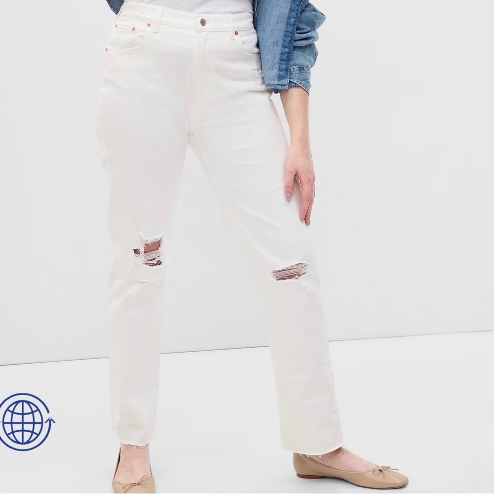 GAP Cheeky Straight Sky High Jean in White - PETITE